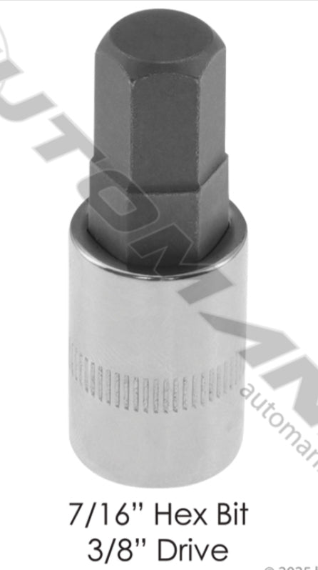 210.3514CH- Socket 7/16in Hex Bit 3/8in Drive - Nick's Truck Parts