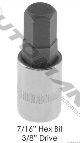 210.3514CH- Socket 7/16in Hex Bit 3/8in Drive - Nick's Truck Parts