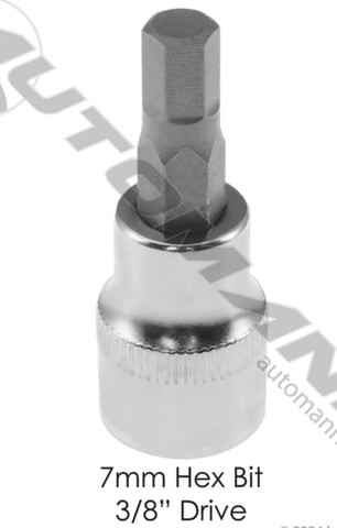 210.3607CMH- Socket 7mm Hex Bit 3/8in Drive - Nick's Truck Parts