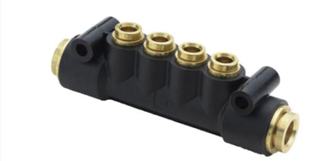 170.12C1064 - Air Manifold Inlet 3/8in Outlet 1/4in - Nick's Truck Parts