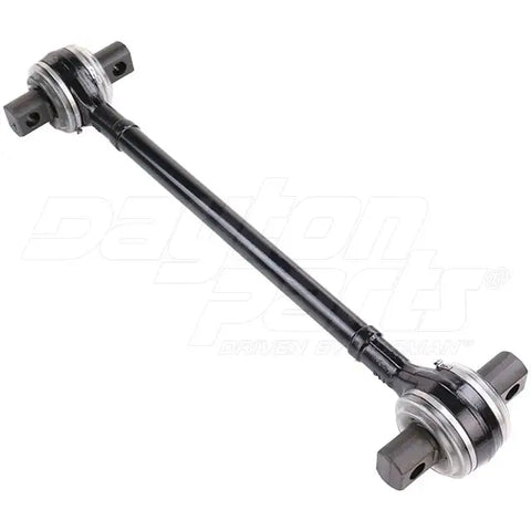 Dayton 345-232 bearing style torque rod with bushed design, shown in black metal with mounting points on each end.