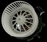 Automann Behr blower motor 830.21202BE for HVAC Sprinter van, showing the compact cylindrical shape with electrical connectors.