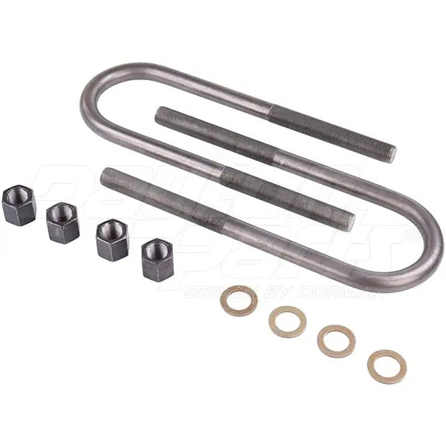 Dayton 361-172-U-Bolt Kit with round threads, durable hardware for secure fastening, shown in close-up on a plain background.