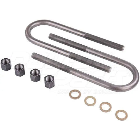 Dayton 361-172-U-Bolt Kit with round threads, durable hardware for secure fastening, shown in close-up on a plain background.