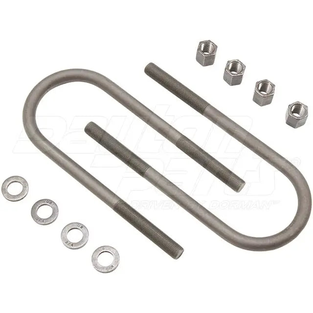 Round U-bolt kit from Dayton, durable hardware for secure mounting, with curved metal rods and threaded ends.