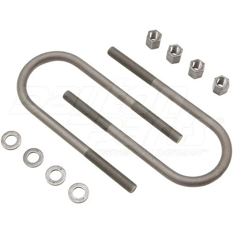 Round U-bolt kit from Dayton, durable hardware for secure mounting, with curved metal rods and threaded ends.