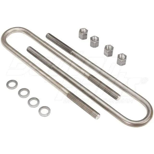 Dayton 361-250-U-Bolt Kit, round steel hardware fasteners with nuts and washers for secure mounting or suspension.