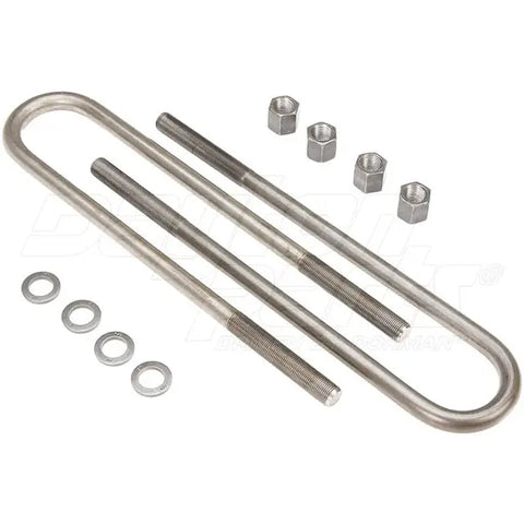 Dayton 361-250-U-Bolt Kit, round steel hardware fasteners with nuts and washers for secure mounting or suspension.