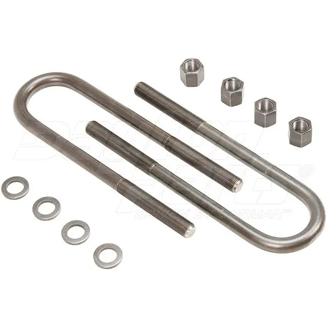 Dayton 361-566 U-bolt kit with round ends, durable hardware for securing pipes and equipment in industrial applications.