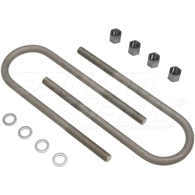 Dayton U-bolt kit with one 5x18 inch U-bolt, shown against a plain background, ideal for securing pipes or structural components.