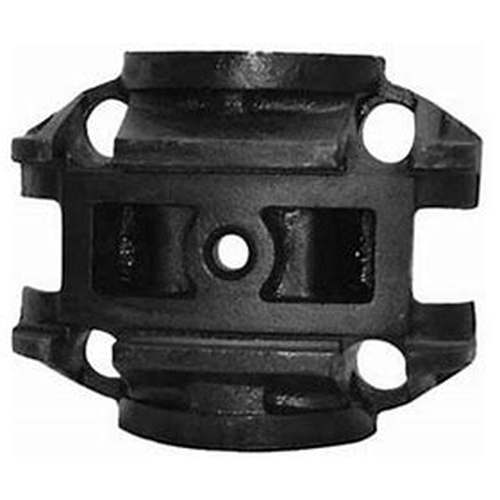 Automann E444-Mack upper trunnion suspension component with metal finish and detailed mounting features.