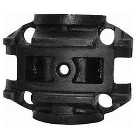 Automann E444-Mack upper trunnion suspension component with metal finish and detailed mounting features.