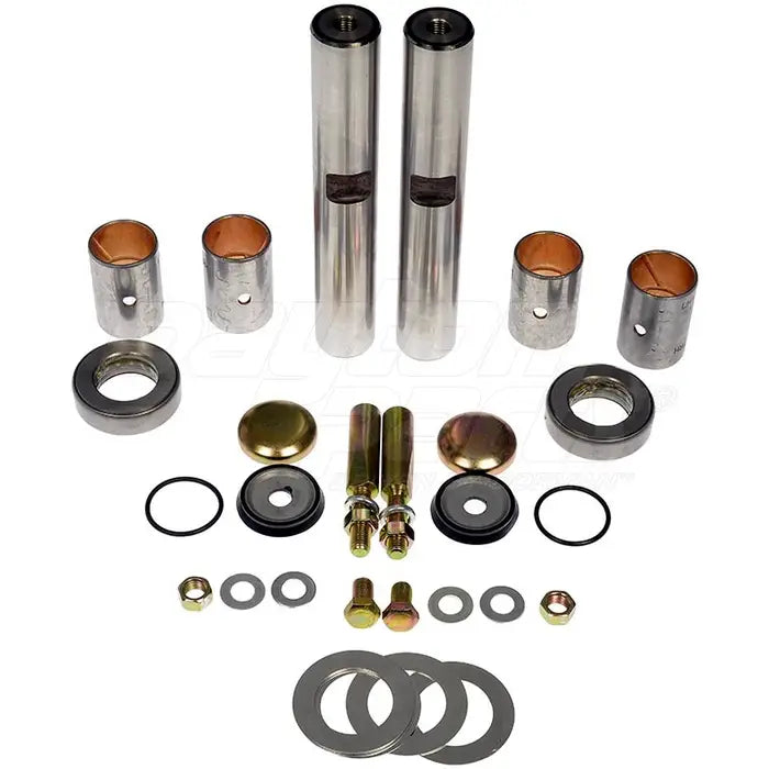 Automann 460.105B king pin set showing metal pins with rubber bushings for heavy-duty truck steering components.