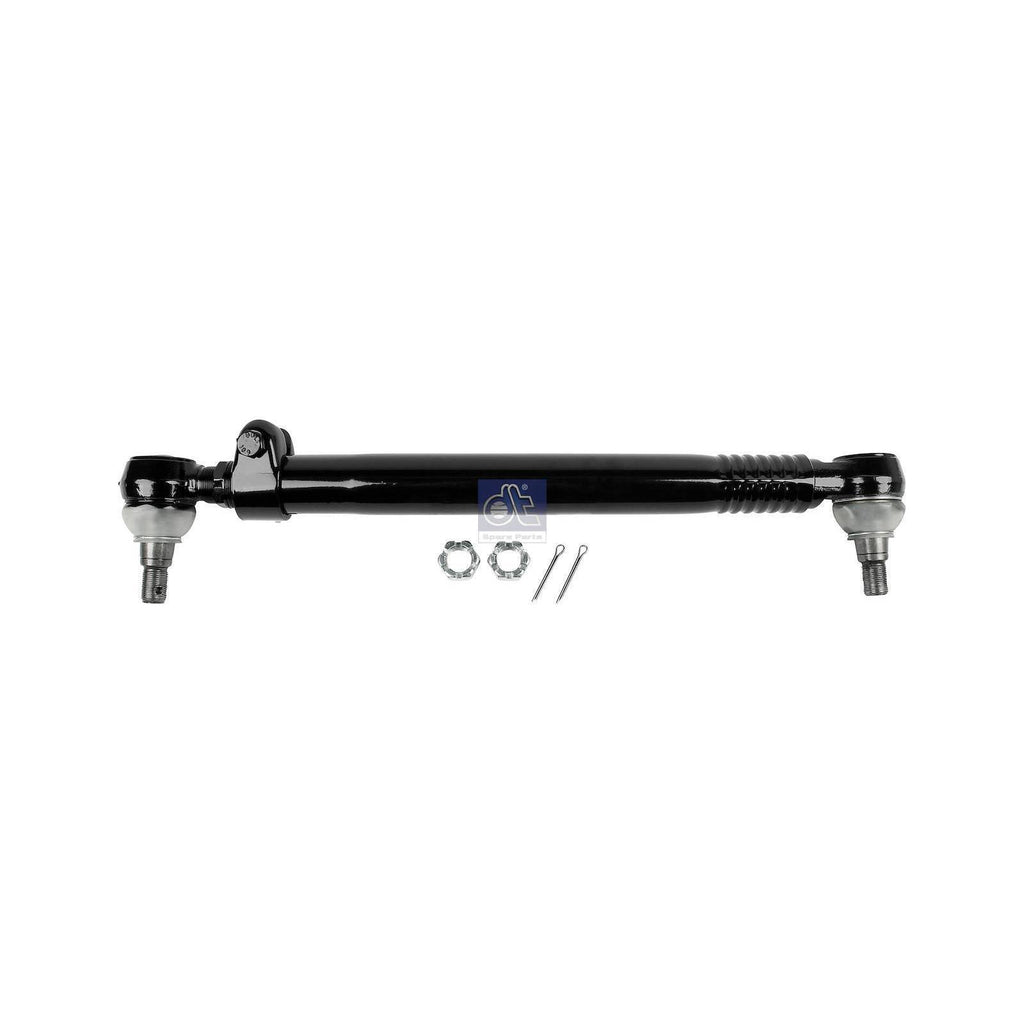 Automann drag link 54.24-inch C-to-C for Ford vehicles, showing the metal rod with ball joints at each end.
