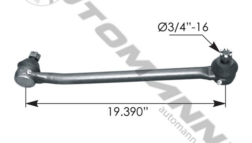 463.DS845- Drag Link 19.390in C to C Ford - Nick's Truck Parts