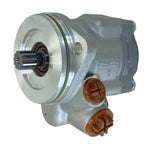 Automann power steering pump model 465.ZF.05 showing metal casing and pulley for vehicle steering system.