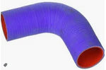 Automann polyester reinforced elbow 90 degree coolant hose, durable rubber fitting with reinforced design for automotive use.