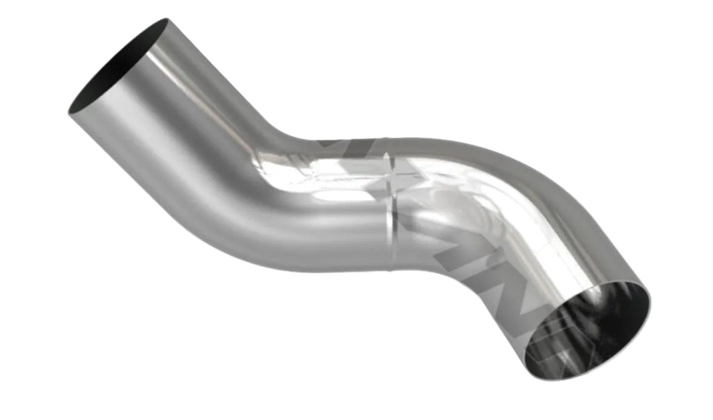 Chrome exhaust pipe for Peterbilt, left side, Automann 562.U7513845LC, durable truck exhaust pipe with chrome finish.