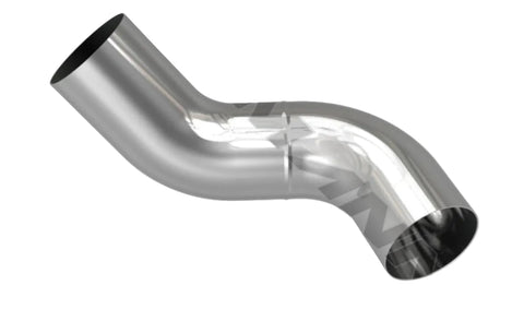 Chrome exhaust pipe for Peterbilt, left side, Automann 562.U7513845LC, durable truck exhaust pipe with chrome finish.