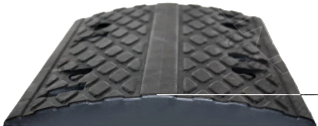 Black Automann wheel chock with 19-inch length, 12.75-inch width, and 1.75-inch height for vehicle safety and stabilization.