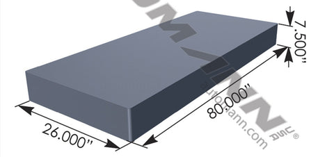 562.MMFRCVR2680- Memory Foam Replacement Cover 26x80in - Nick's Truck Parts