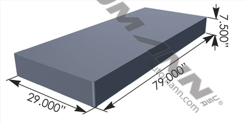 562.MMFRCVR2979 - Memory Foam Replacement Cover 29x79in - Nick's Truck Parts