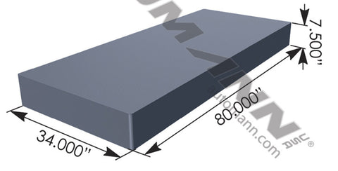562.MMFRCVR3480- Memory Foam Replacement Cover 34x80in - Nick's Truck Parts