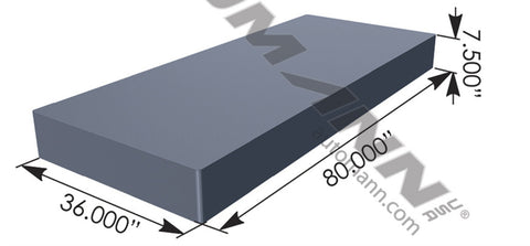 562.MMFRCVR3680- Memory Foam Replacement Cover 36x80in - Nick's Truck Parts