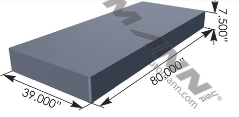 562.MMFRCVR3980 - Memory Foam Replacement Cover 39x80in - Nick's Truck Parts