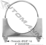 562.U3404C - Flat U-Bolt Saddle Clamp 4in Chrome - Nick's Truck Parts