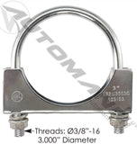 562.U3503C- Round U-Bolt Saddle Clamp 3in Chrome - Nick's Truck Parts