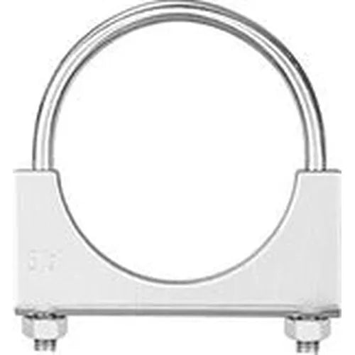 Chrome round U-bolt saddle clamp by Automann, 3-inch size, designed for secure pipe or conduit fastening.