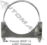 562.U3506C - Round U-Bolt Saddle Clamp 6in Chrome - Nick's Truck Parts