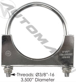 562.U3535C- Round U-Bolt Saddle Clamp 3.5in Chrome - Nick's Truck Parts