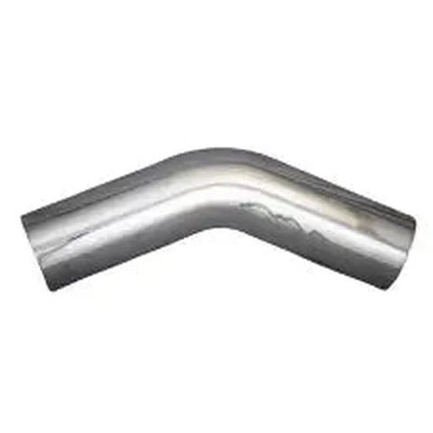 Automann 45-degree chrome exhaust elbow, 5-inch OD to OD, durable metal pipe fitting for exhaust systems.