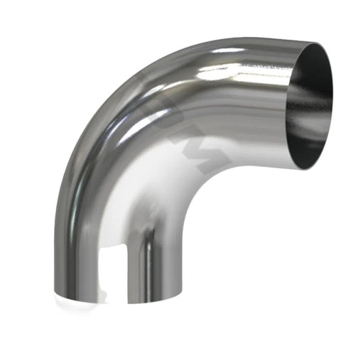 Chrome exhaust elbow, 5-inch 90-degree OD-OD chrome elbow for automotive exhaust systems by Automann.