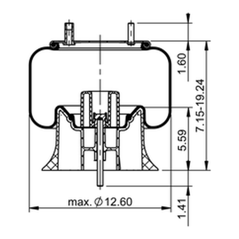 Automann Continental rolling lobe air spring 566.CT64478 with rubber bellows and mounting hardware for vehicle suspension.