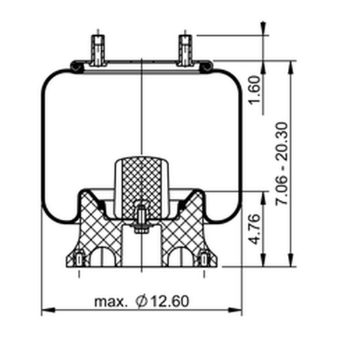 Automann Continental Air Spring Rolling Lobe 566.CT66005 showing the rubber bellows and metal end fittings for vehicle suspension.