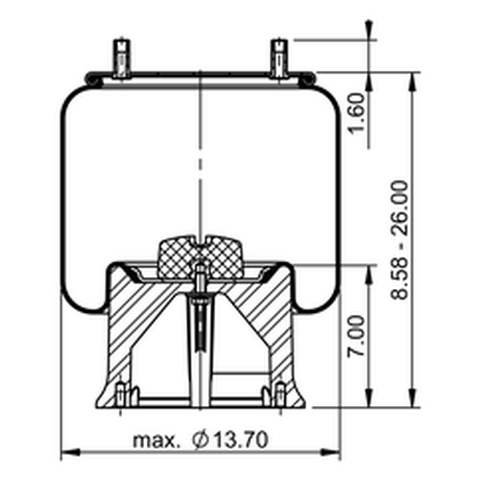 Continental Air Spring Rolling Lobe by Automann, showing the rubber and metal components of the rolling lobe air spring.