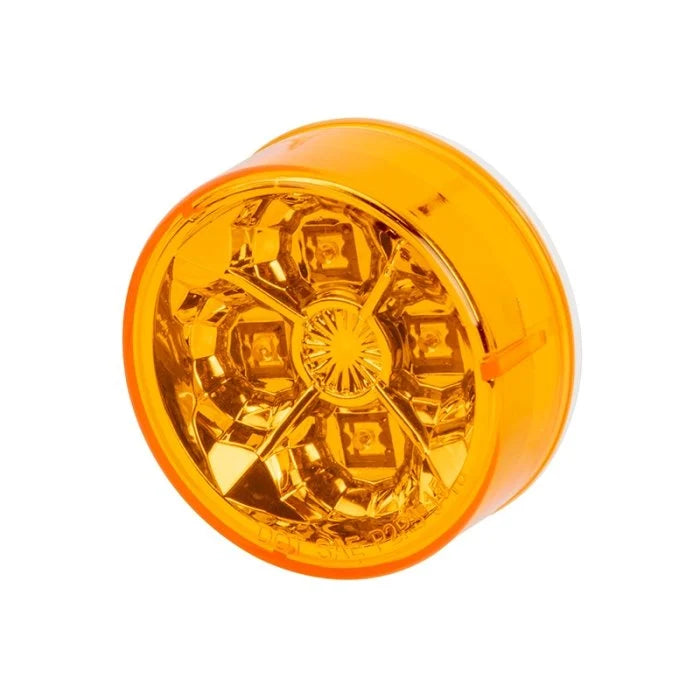 Automann 571.LD11A7 amber LED marker light, 2-1/2-inch reflex lighting for vehicles, with durable LED lens and mounting hardware.