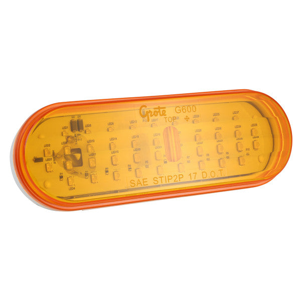 Automann 6-inch oval amber LED light, 571.LD60A10-F/P/T, designed for automotive or industrial lighting applications.