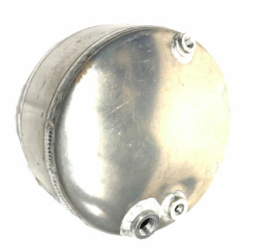 Automann 575.1058 coolant reservoir for Mack trucks, clear plastic tank with mounting bracket and coolant level indicator.