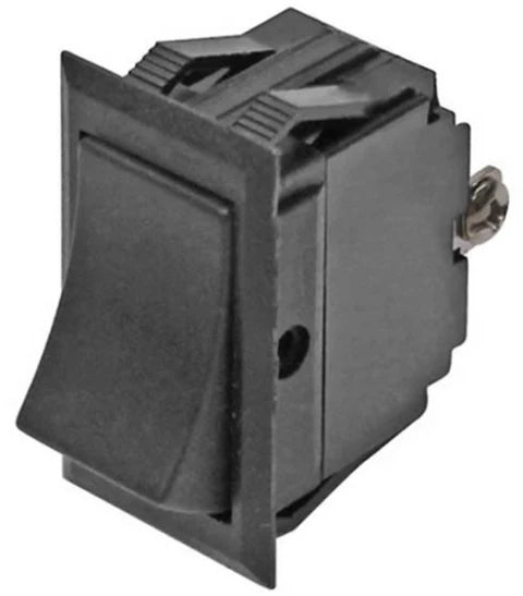 Automann rocker switch on/off with black plastic handle and mounting hardware for electrical control.