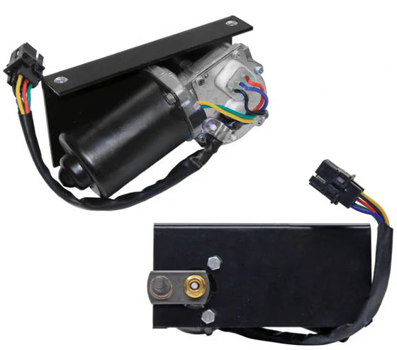Automann wiper motor model 577.55998 IHC, showing the metal housing and electrical connections for vehicle windshield wiper system.