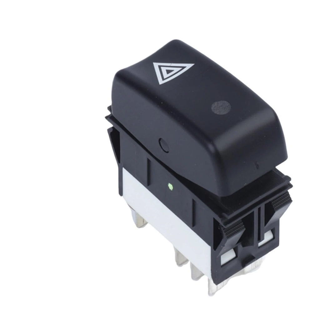 Automann Hazards Rocker Switch for Kenworth trucks, durable electrical switch with clear hazard symbols, mounted on dashboard.