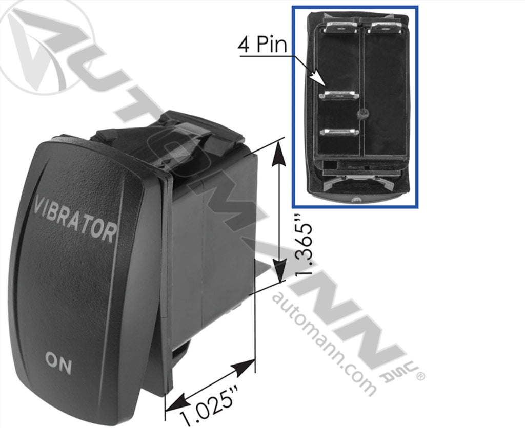 577.VRNV1AP - VRN Rocker Vibrator Switch APSCO - Nick's Truck Parts