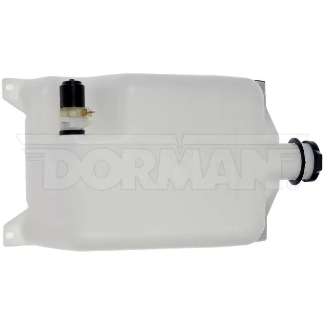 Kenworth washer fluid reservoir by Dayton, showing a detailed view of the plastic reservoir for windshield washer fluid.