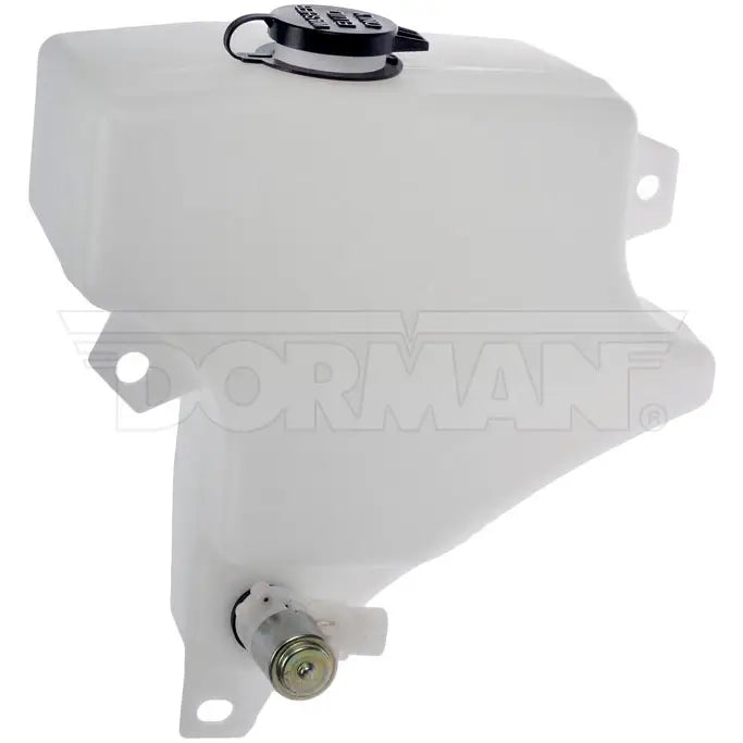 Dayton washer fluid reservoir for Peterbilt trucks, durable plastic container with fill cap for vehicle windshield cleaning.