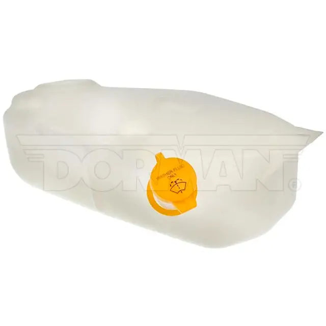 Dayton washer fluid reservoir for Mack trucks, durable plastic container with fill cap and mounting points, vehicle maintenance part