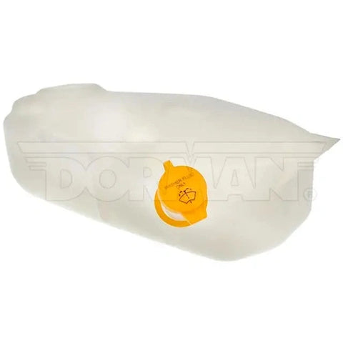 Dayton washer fluid reservoir for Mack trucks, durable plastic container with fill cap and mounting points, vehicle maintenance part